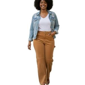 ❤️2/$12 Fashion to Figure Wide Leg Carpenter Style Corduroy Pants Sz 2 (Fits 2X)